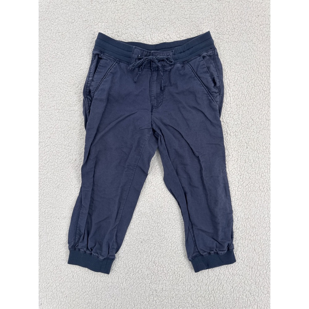H&M L.O.G.G. Blue Cropped Jogger Pants Women's Size 6 Drawstring Casual